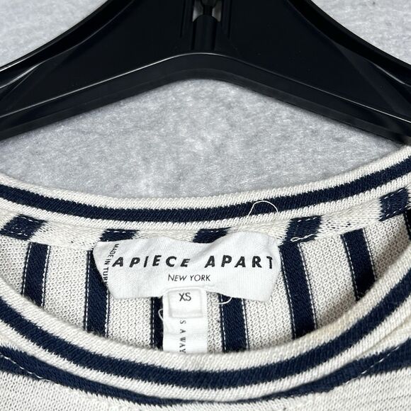 Apiece Apart Top Womens Size XS White Blue Striped Pocket Tunic 100% Cotton - Picture 9 of 13